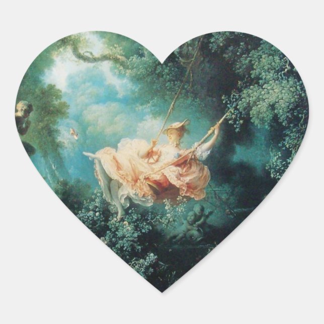 THE SWING  green pink Heart Sticker (Front)