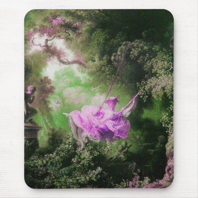 THE SWING  green violet purple Mouse Pad (Front)