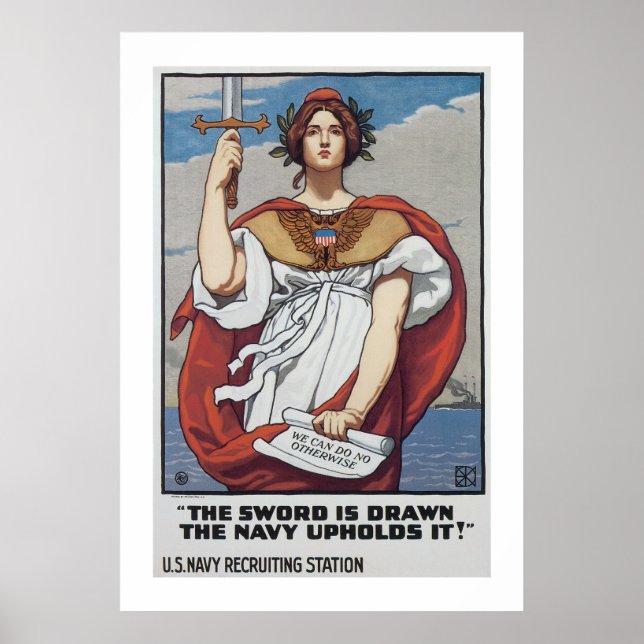 The Sword is Drawn, The Navy Upholds It Poster (Front)