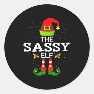 The Sy Elf Christmas Family Matching Pajama Classic Round Sticker