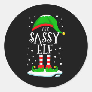 The Sy Elf Christmas Family Matching Xmas Group Fu Classic Round Sticker