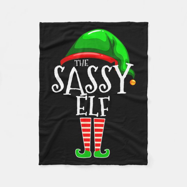 The Sy Elf Family Matching Group Christmas Gift Fu Fleece Blanket (Front)