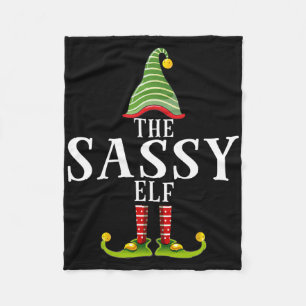 The Sy Elf Funny Matching Pajama Xmas Fleece Blanket