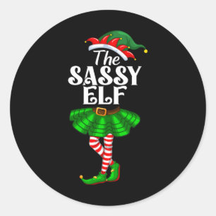 The Sy Elf Xmas Funny Christmas Matching Family Pa Classic Round Sticker