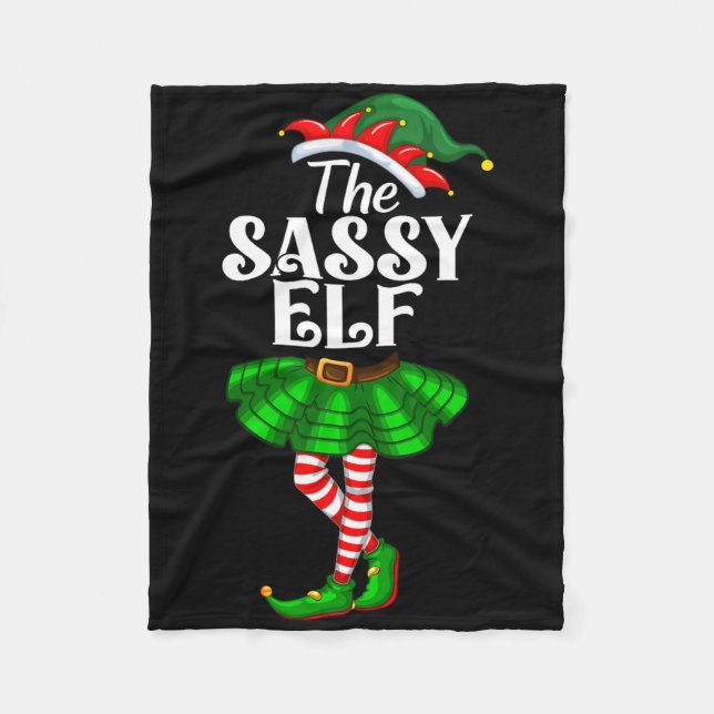 The Sy Elf Xmas Funny Christmas Matching Family Pa Fleece Blanket (Front)