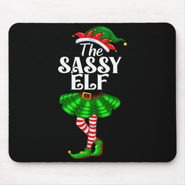The Sy Elf Xmas Funny Christmas Matching Family Pa Mouse Pad (Front)