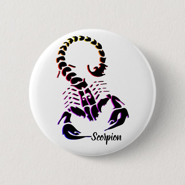 The symbol of the scorpion zodiac 6 cm round badge (Front)