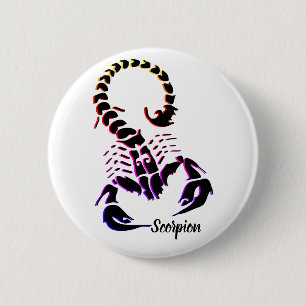 The symbol of the scorpion zodiac 6 cm round badge