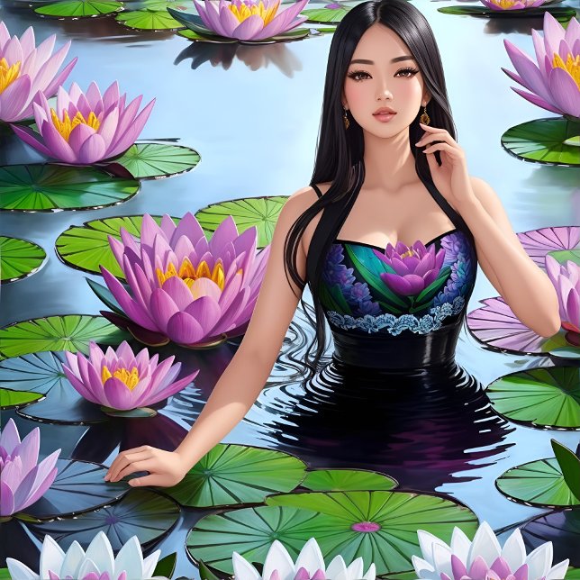 The Symbolic Meaning of Water Lily -  T-Shirt (Symbolic Meaning of Water Lily - Unveiling the Mystical Significance of a Serene Bloom)