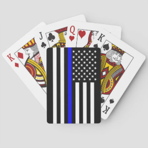 The Symbolic Thin Blue Line American Flag Playing Cards