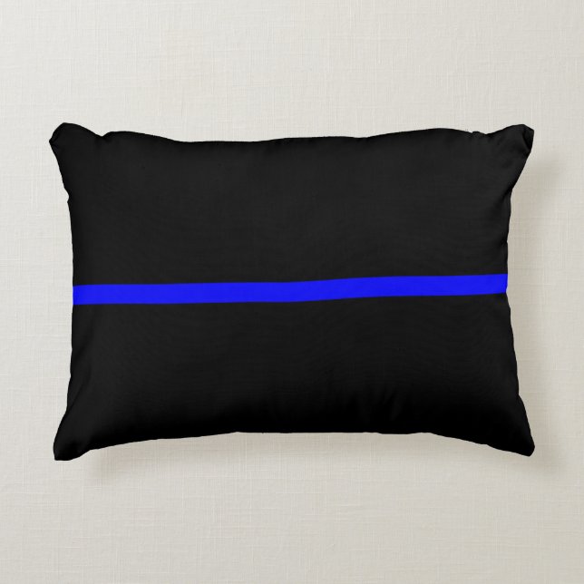 The Symbolic Thin Blue Line Decor Decorative Cushion (Front)