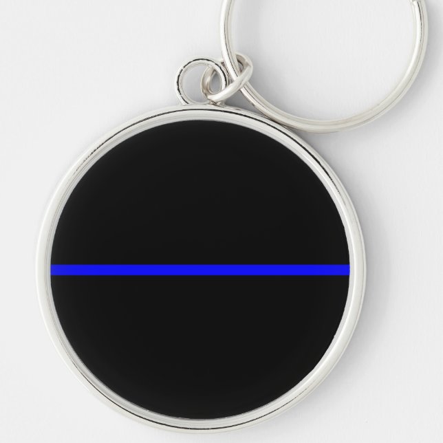 The Symbolic Thin Blue Line Decor Key Ring (Front)