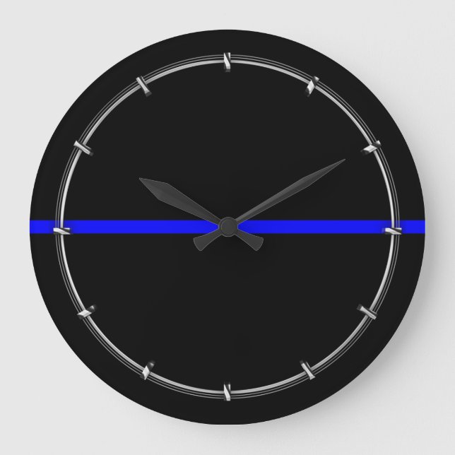 The Symbolic Thin Blue Line Decor Large Clock (Front)