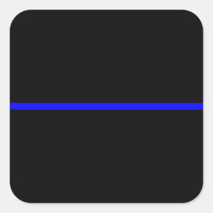 The Symbolic Thin Blue Line Decor Square Sticker