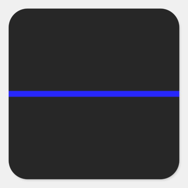 The Symbolic Thin Blue Line Decor Square Sticker (Front)