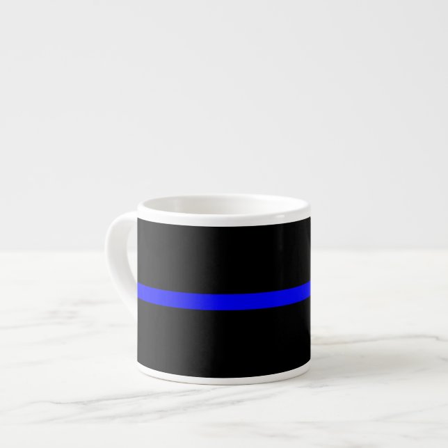 The Symbolic Thin Blue Line Graphic Espresso Cup (Front Left)