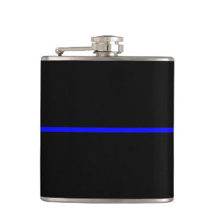 The Symbolic Thin Blue Line Graphic Hip Flask