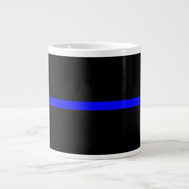 The Symbolic Thin Blue Line Graphic Large Coffee Mug (Front)