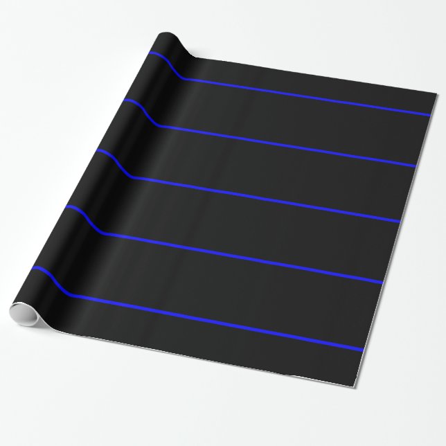 The Symbolic Thin Blue Line Graphic Wrapping Paper (Unrolled)