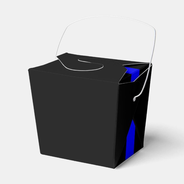 The Symbolic Thin Blue Line Horizontal Black Favour Box (Front Side)