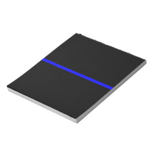 The Symbolic Thin Blue Line Horizontal Black Notepad
