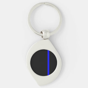The Symbolic Thin Blue Line on a black decor Key Ring