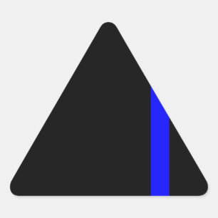 The Symbolic Thin Blue Line on a black decor Triangle Sticker