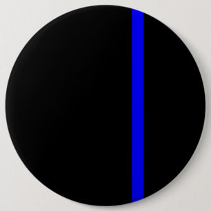 The Symbolic Thin Blue Line on Black 6 Cm Round Badge