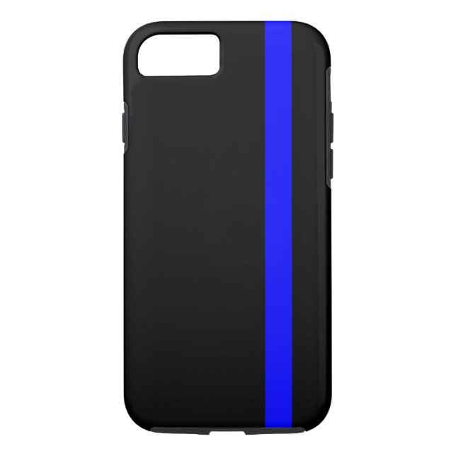 The Symbolic Thin Blue Line on Black Case-Mate iPhone Case (Back)