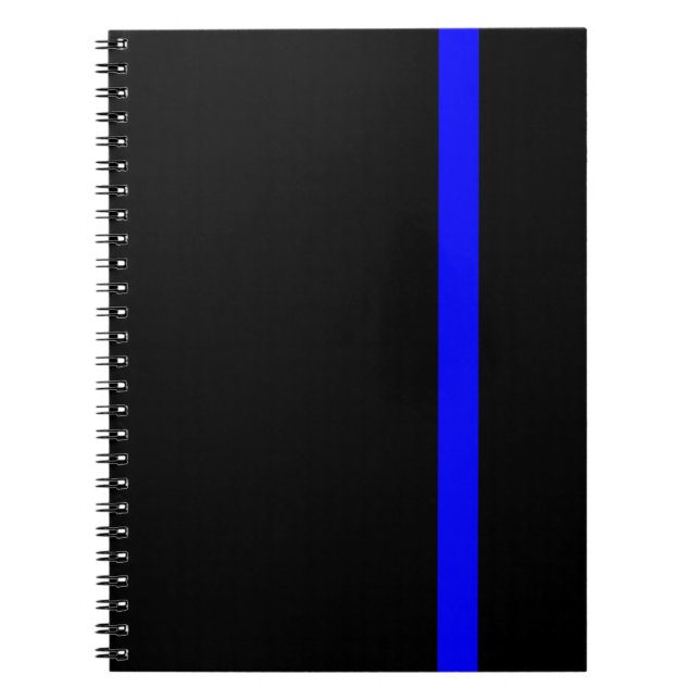 The Symbolic Thin Blue Line on Black Notebook (Front)