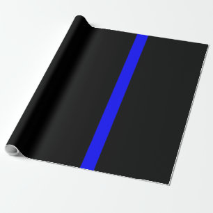 The Symbolic Thin Blue Line on Black Wrapping Paper