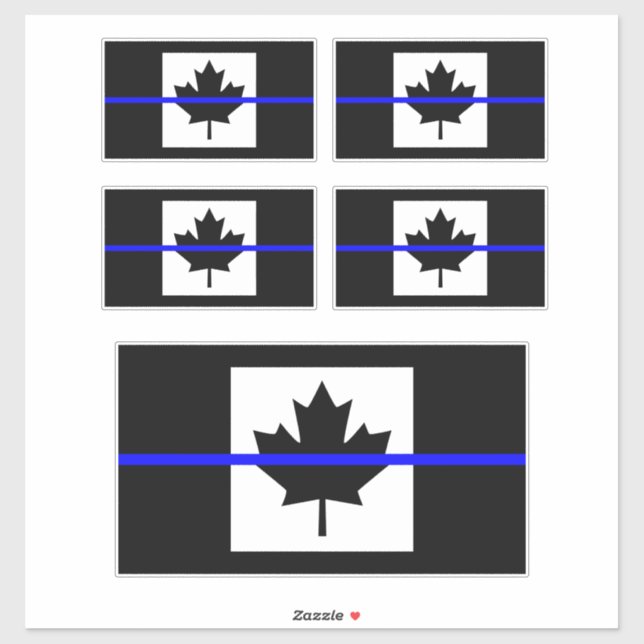 The Symbolic Thin Blue Line on Canadian Flag (Sheet)