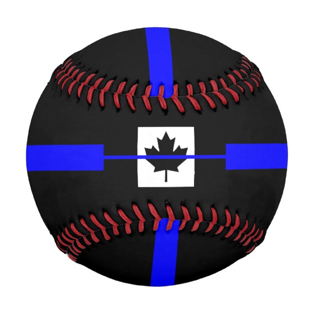 The Symbolic Thin Blue Line on Canadian Maple Leaf Baseball (Front)