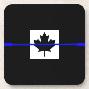 The Symbolic Thin Blue Line on Canadian Maple Leaf Coaster