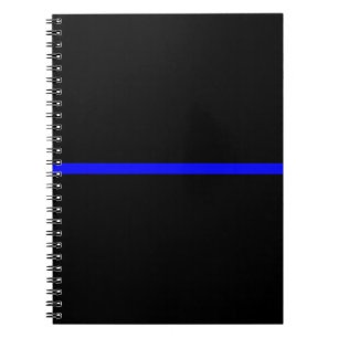 The Symbolic Thin Blue Line on Solid Black Notebook