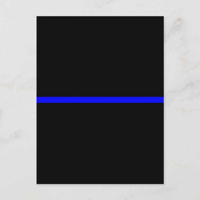The Symbolic Thin Blue Line on Solid Black Postcard (Front)