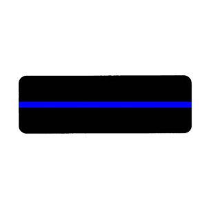The Symbolic Thin Blue Line on Solid Black Return Address Label