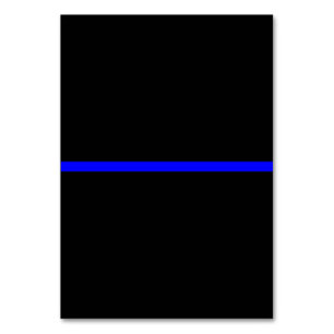 The Symbolic Thin Blue Line on Solid Black Table Number
