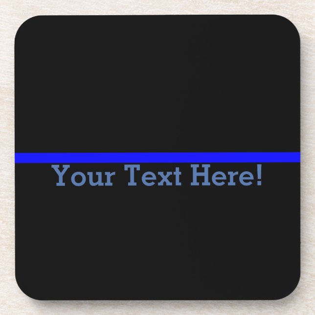 The Symbolic Thin Blue Line Personalise This Coaster (Front)
