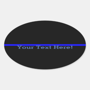 The Symbolic Thin Blue Line Personalise This Oval Sticker