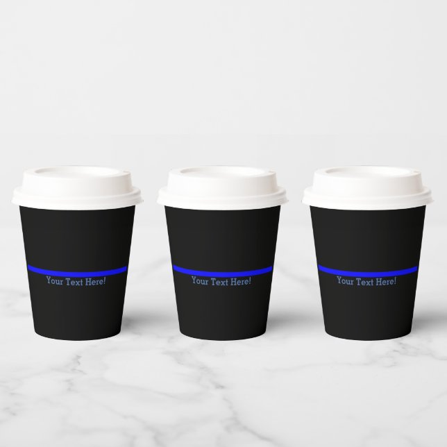 The Symbolic Thin Blue Line Personalise This Paper Cups (Multi)