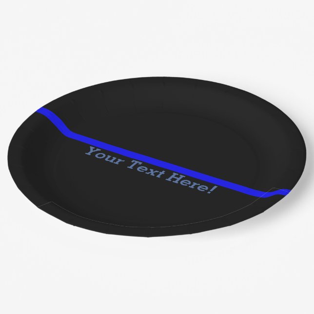 The Symbolic Thin Blue Line Personalise This Paper Plate (Angled)
