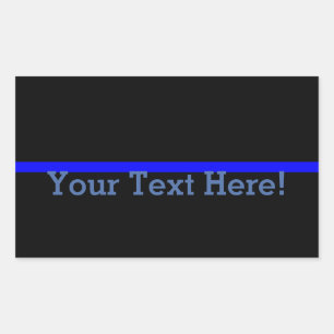 The Symbolic Thin Blue Line Personalise This Rectangular Sticker