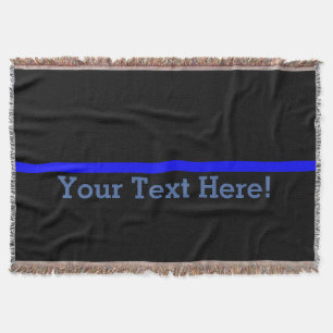 The Symbolic Thin Blue Line Personalise This Throw Blanket