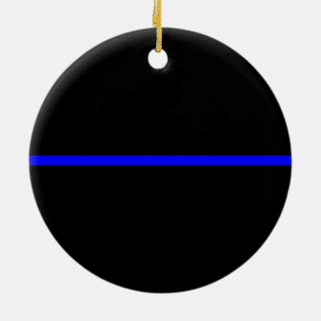 The Symbolic Thin Blue Line Statement Ceramic Ornament (Back)