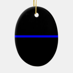 The Symbolic Thin Blue Line Statement Ceramic Ornament