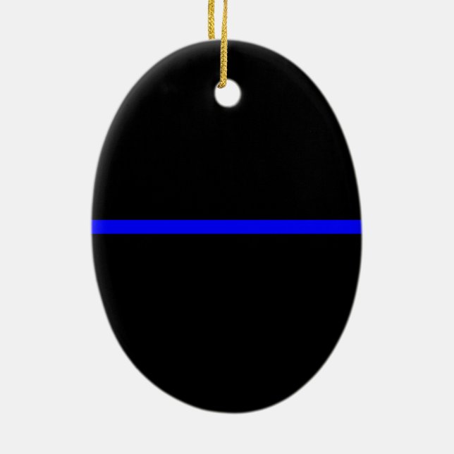 The Symbolic Thin Blue Line Statement Ceramic Ornament (Back)