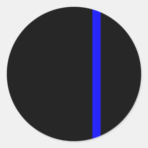 The Symbolic Thin Blue Line Vertical Classic Round Sticker
