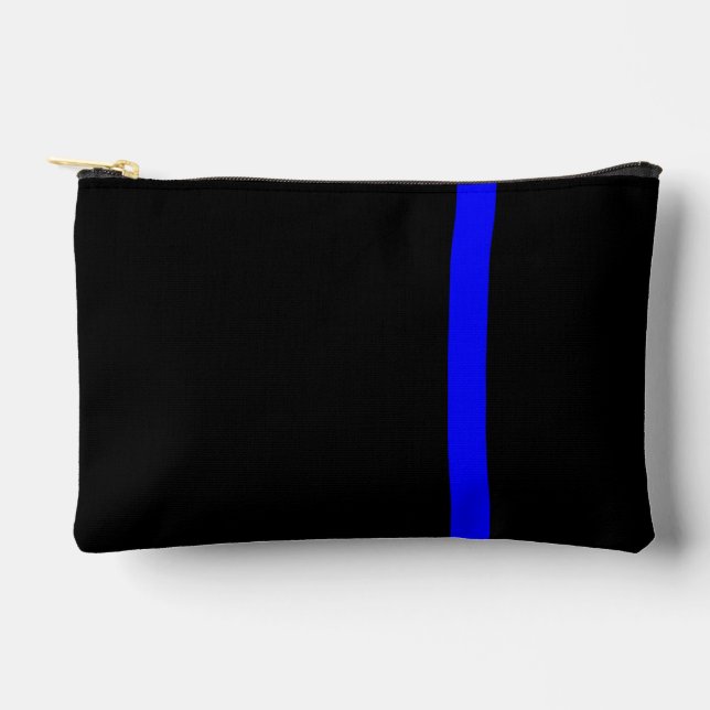 The Symbolic Thin Blue Line Vertical Style Accessory Pouch (Front)