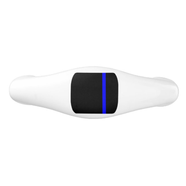 The Symbolic Thin Blue Line Vertical Style Ceramic Drawer Pull (Front)